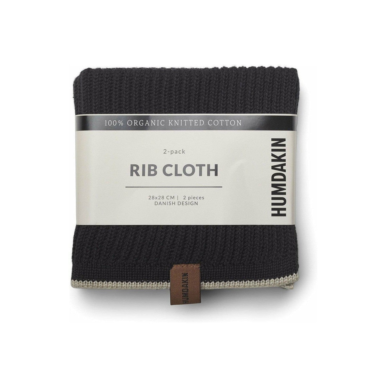 Humdakin Ribbed Cloth Coal/Light Stone, 2 Pcs.