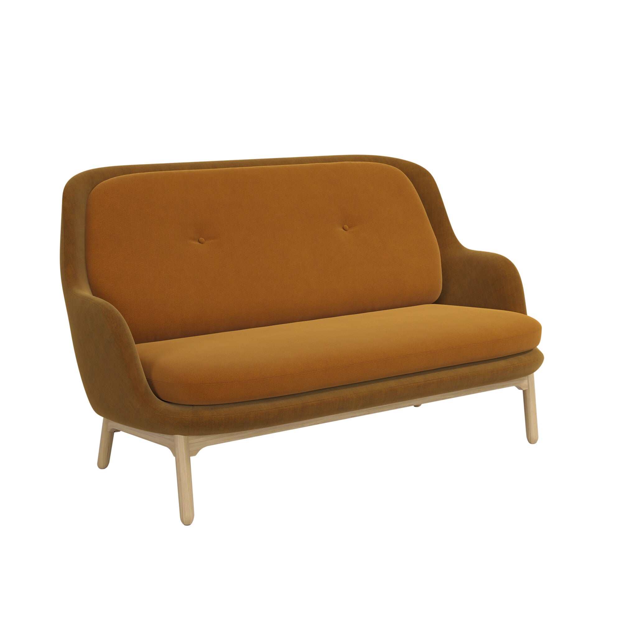 Fritz Hansen Fri Jh150 Mu 2 Seater Sofa, Golden Ocher/Burnt Yellow