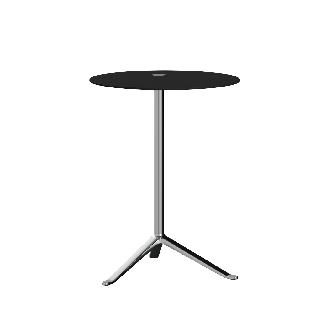 Fritz Hansen KS12 Little Friend Table, gepolijst aluminium/zwart laminaat