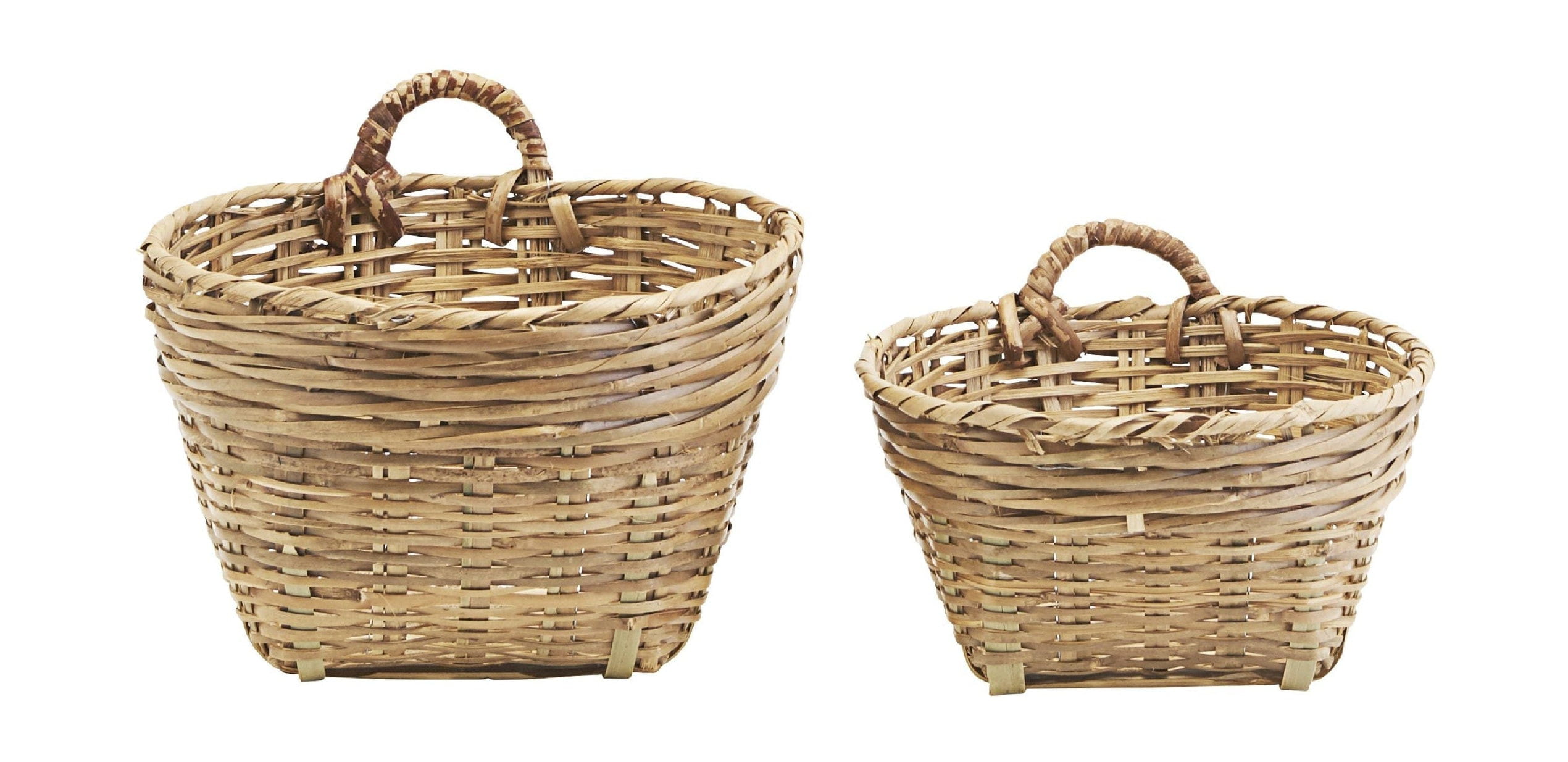 Meraki Tradition Storage Basket Made Of Bamboo Set Of 2, øx H 24x26 & 20x22 Cm
