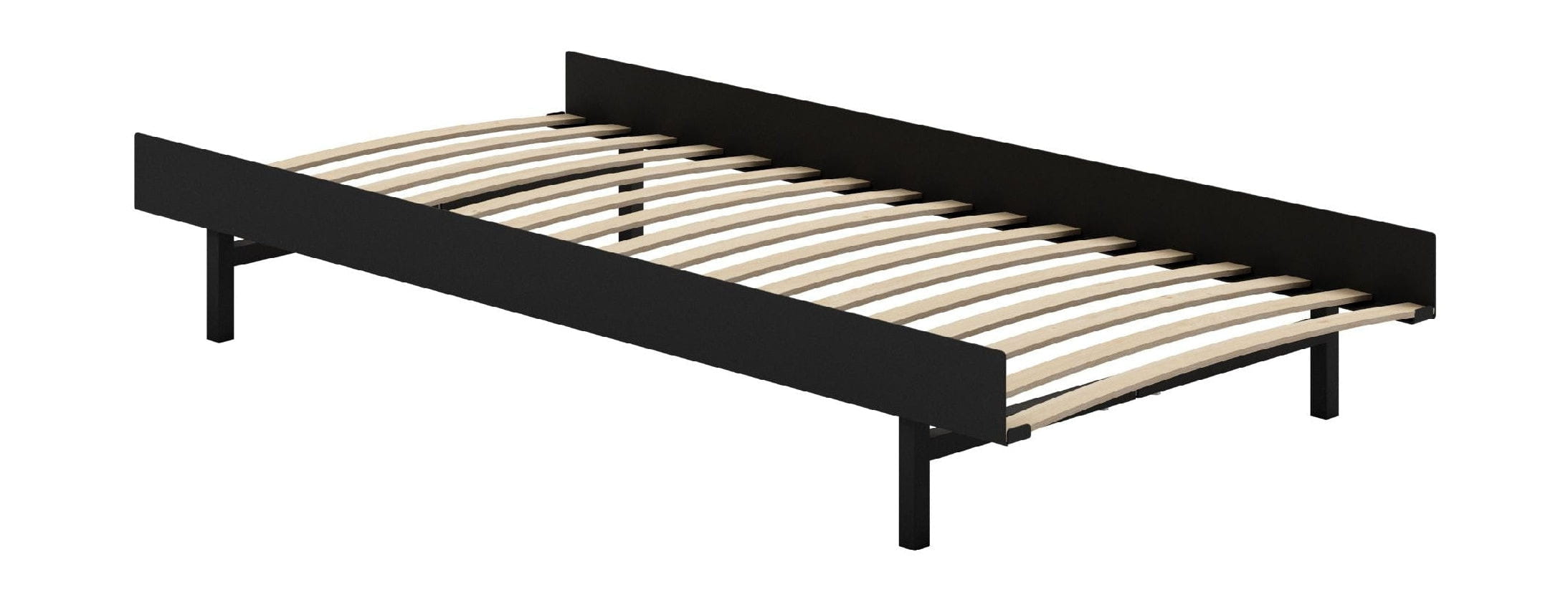 Moebe Bed met bedlatten 90 cm, zwart