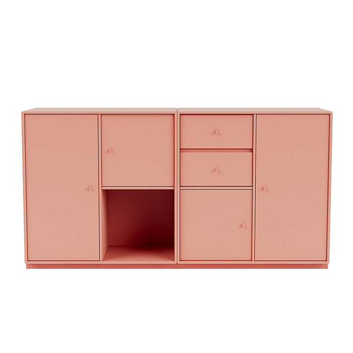 Montana -Paar -Sideboard mit 3 cm Sockel, Rhabarberrot