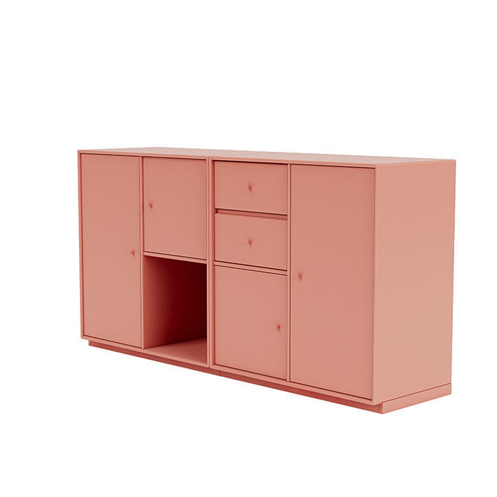 Montana -Paar -Sideboard mit 3 cm Sockel, Rhabarberrot