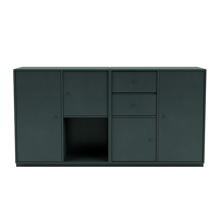 Montana paar dressoir met 3 cm plint, zwarte jade