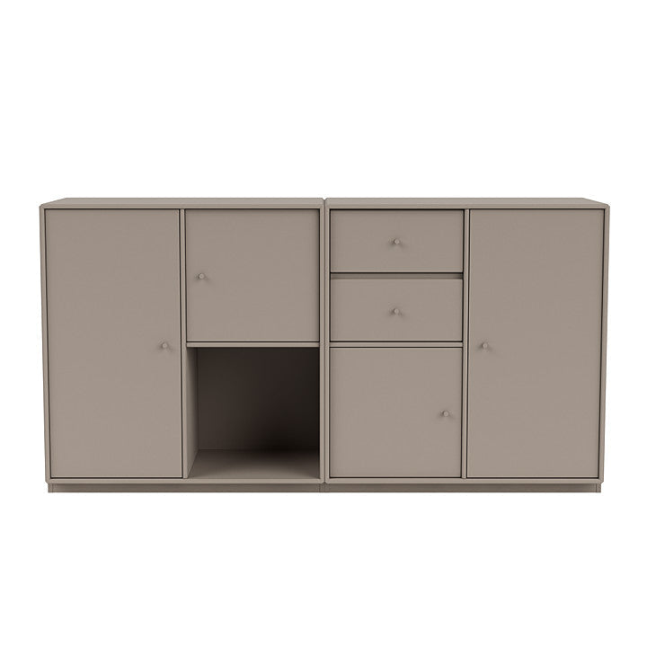 Montana -paar dressoir met 3 cm plint, truffelgrijs