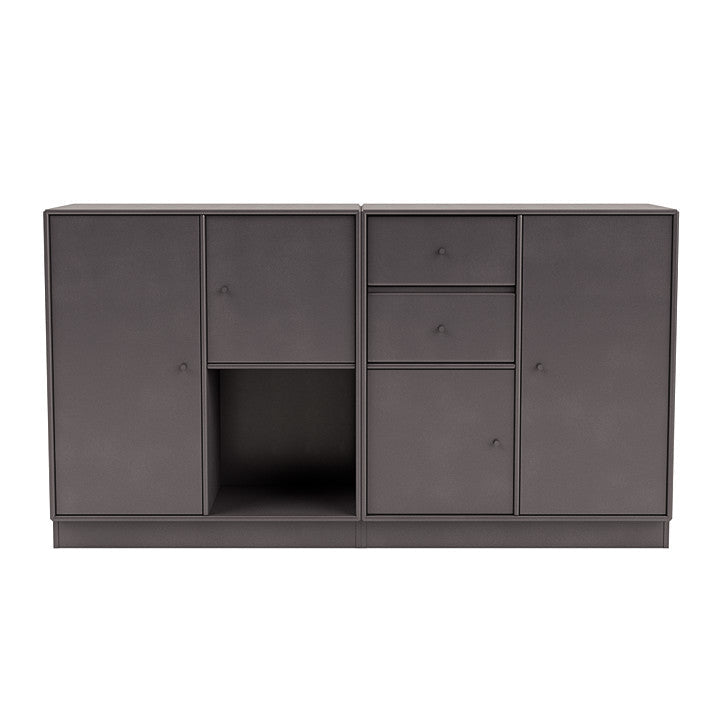 Montana paar dressoir met 7 cm plint, koffiebruin