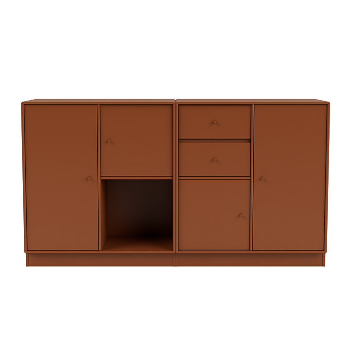 Montana -paar dressoir met 7 cm plint, hazelnootbruin