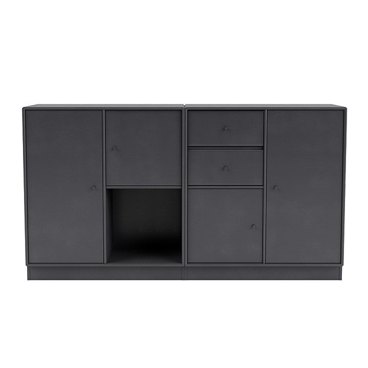 Montana -Paar -Sideboard mit 7 cm Sockel, Carbonschwarz