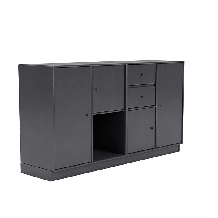 Montana -Paar -Sideboard mit 7 cm Sockel, Carbonschwarz