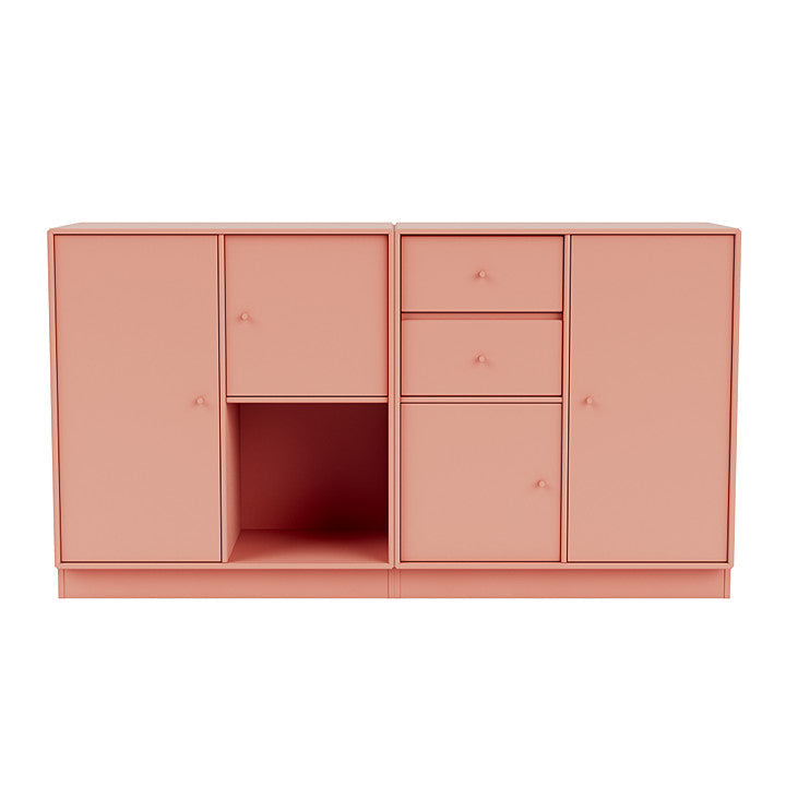 Montana -paar dressoir met 7 cm plint, rabarber rood