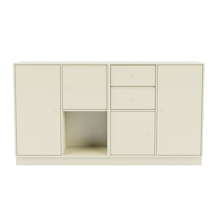 Montana -Paar Sideboard mit 7 cm Sockel, Vanilleweiß