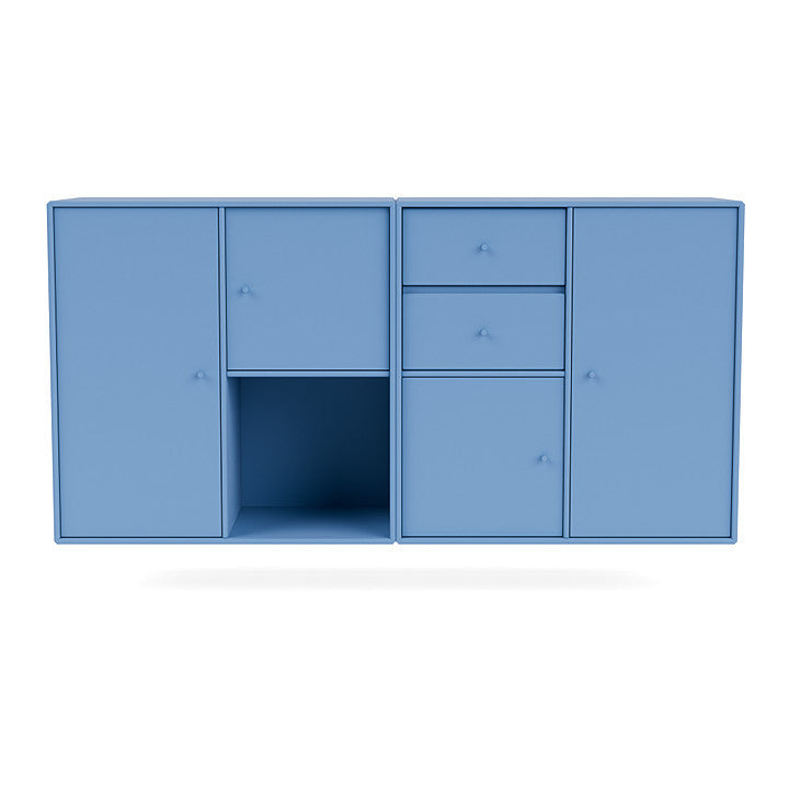 Montana paar dressoir met ophangrail, Azure Blue