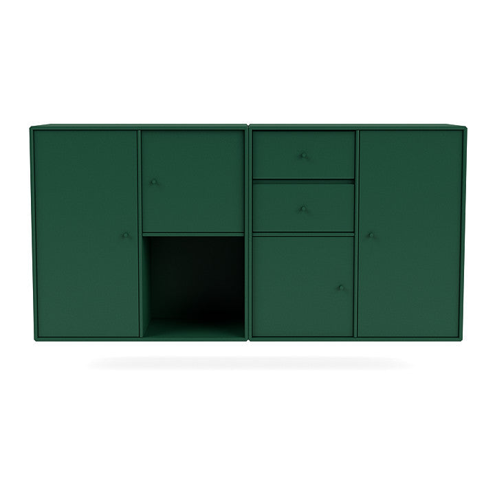 Montana paar dressoir met ophangrail, Pine Green