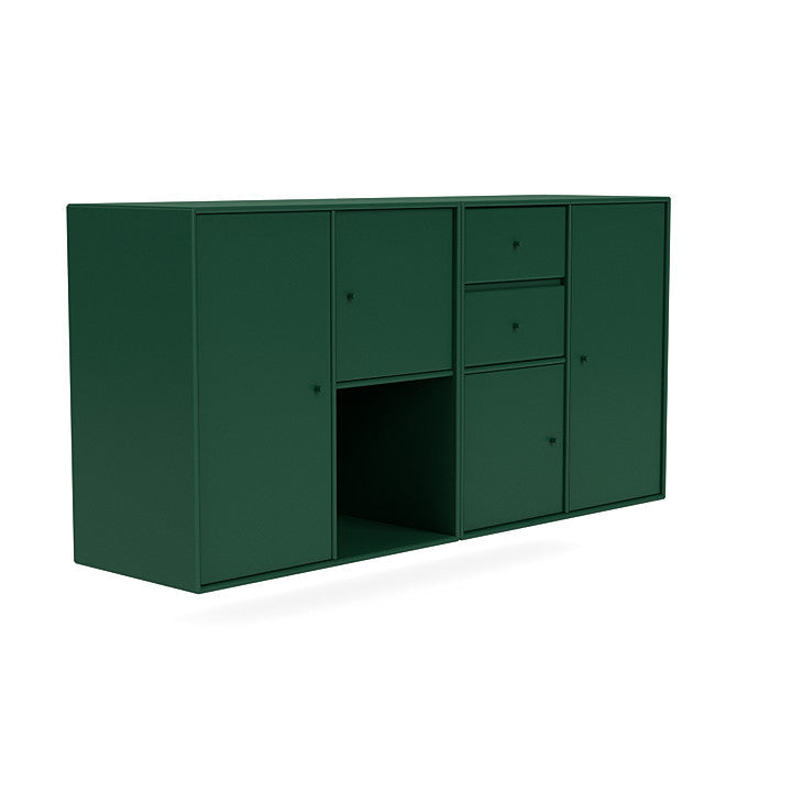 Montana paar dressoir met ophangrail, Pine Green