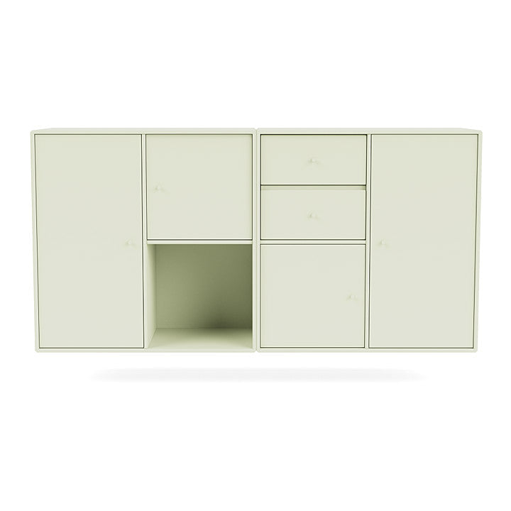 Montana paar dressoir met ophangrail, Pomelo Green