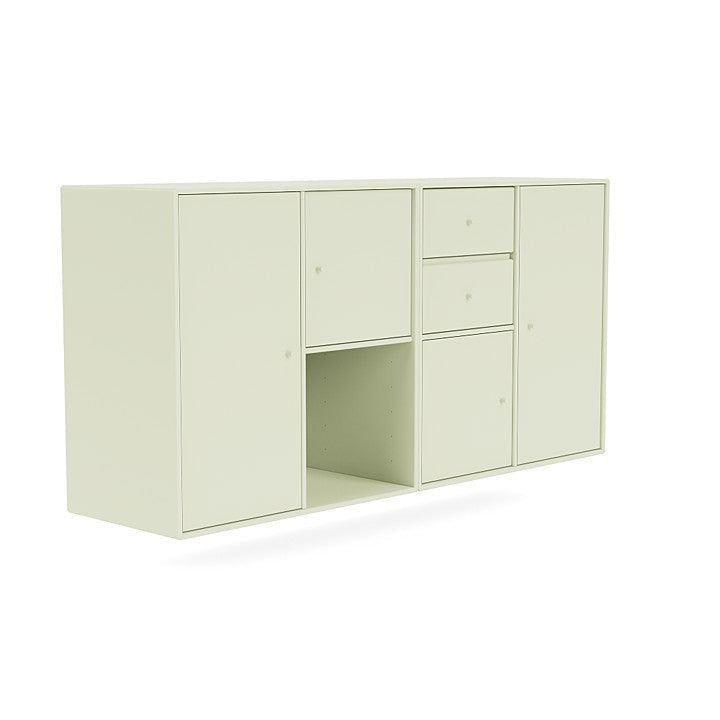 Montana paar dressoir met ophangrail, Pomelo Green