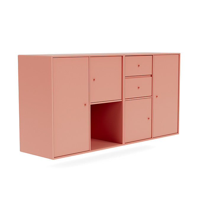 Montana paar dressoir met ophangrail, rabarber rood