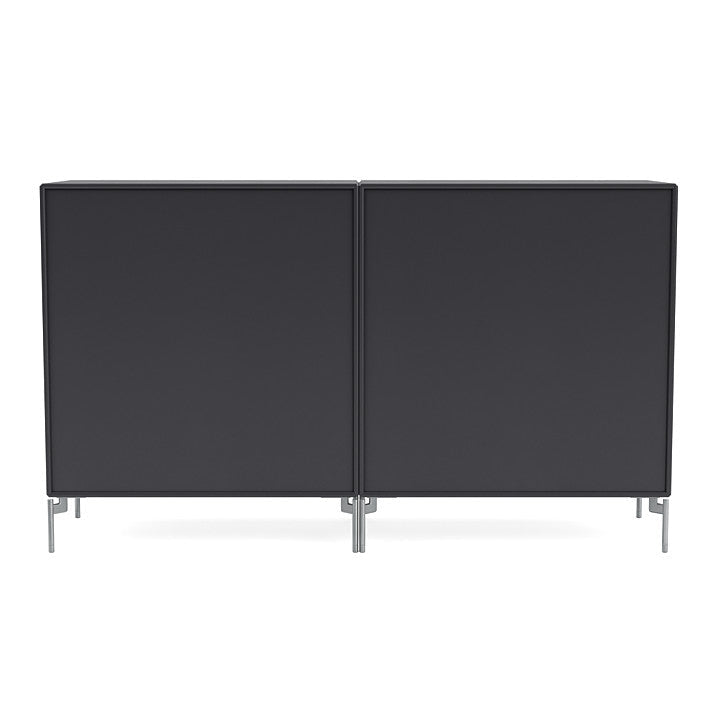 Montana -Paar -Sideboard mit Beinen, Anthrazit/Matt Chrom