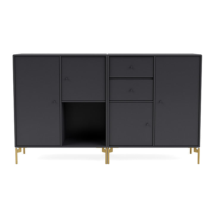 Montana Paar Sideboard mit Beinen, Anthrazit/Messing