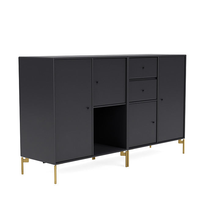 Montana Paar Sideboard mit Beinen, Anthrazit/Messing