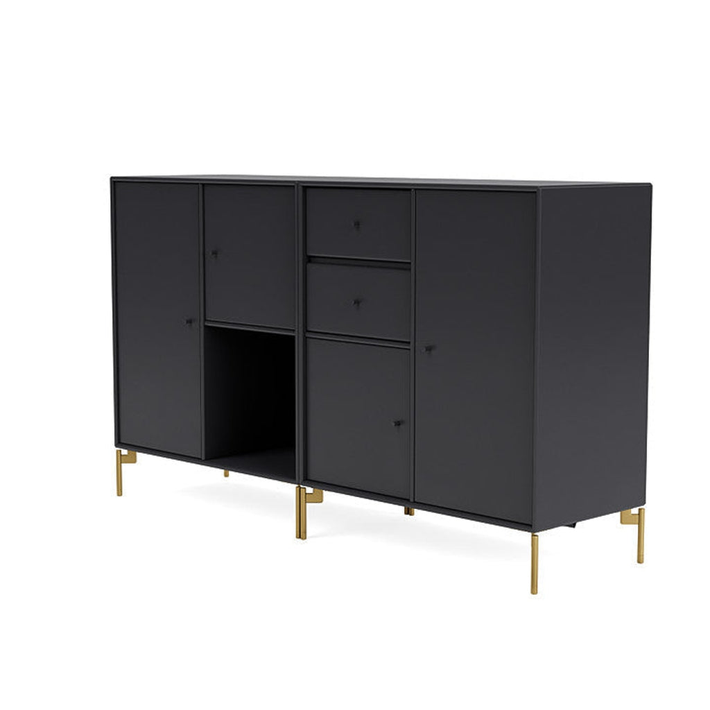 Montana Paar Sideboard mit Beinen, Anthrazit/Messing