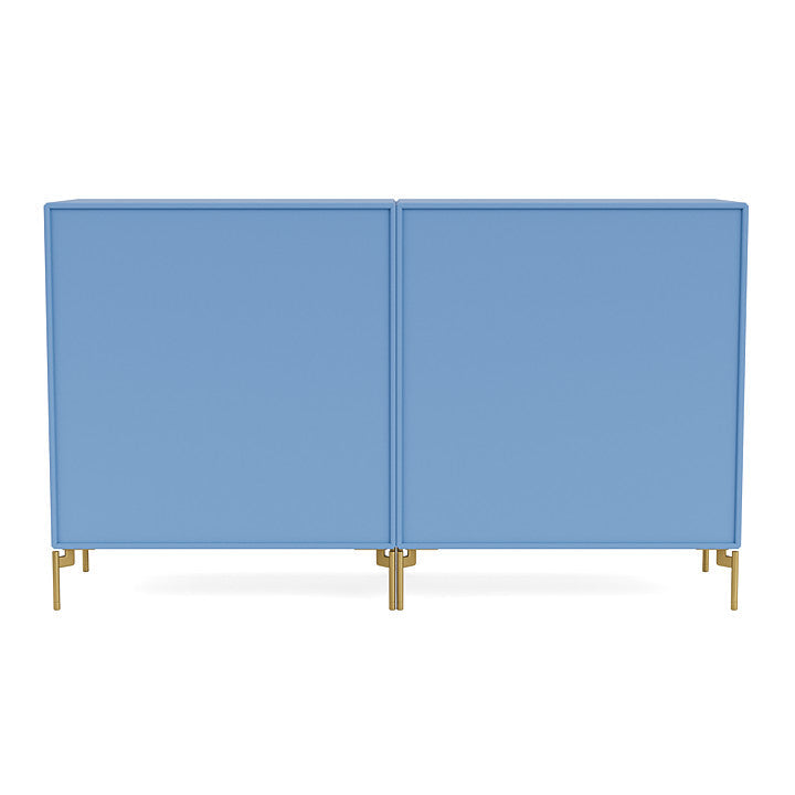 Montana Paar Sideboard mit Beinen, Azure Blue/Messing