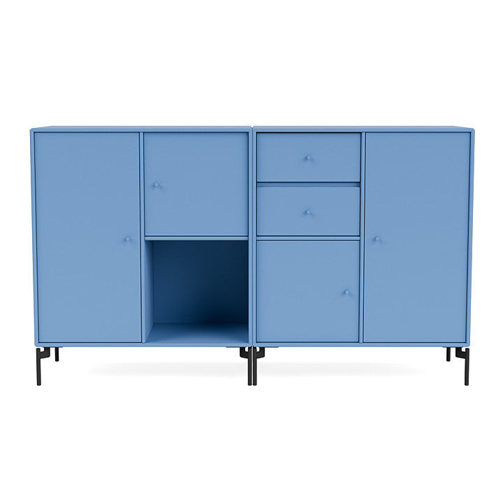 Montana Paar Sideboard mit Beinen, Azure Blau/Schwarz