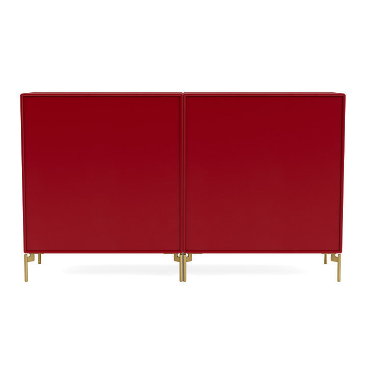 Montana Paar Sideboard mit Beinen, Rote Beete/Messing