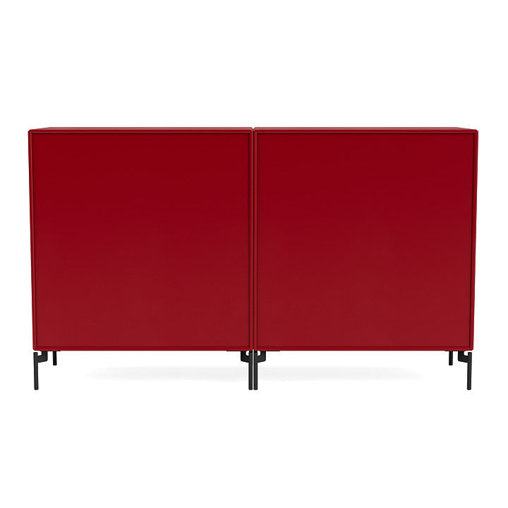 Montana Paar Sideboard mit Beinen, Rote Beete/Schwarz