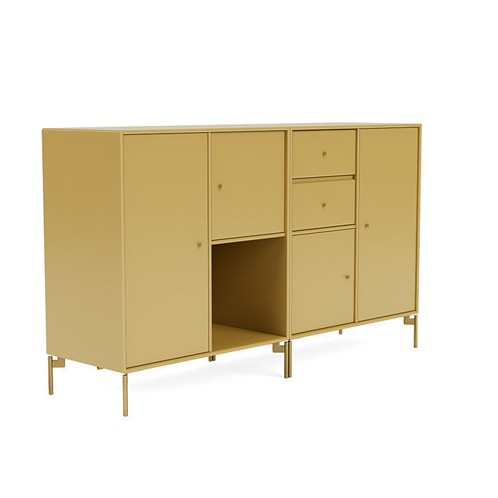 Montana -paar dressoir met benen, komijn/messing