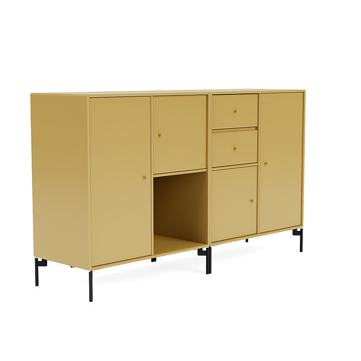 Montana paar dressoir met benen, komijn/zwart