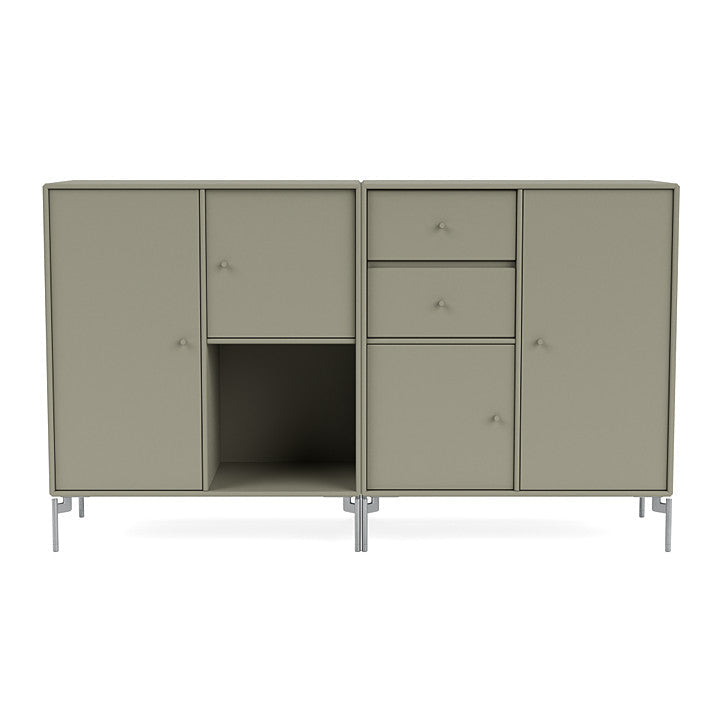 Montana paar dressoir met benen, venkel/mat chroom