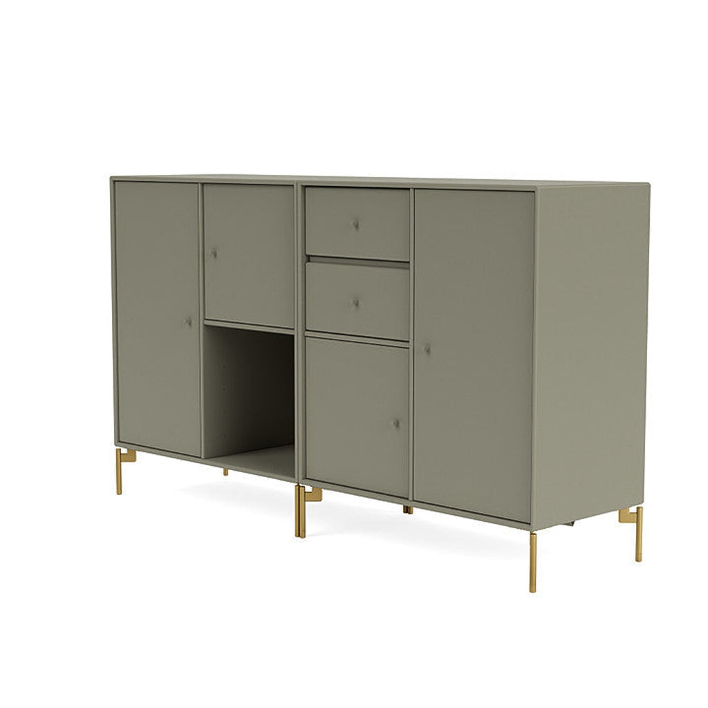 Montana -paar dressoir met benen, venkel/messing