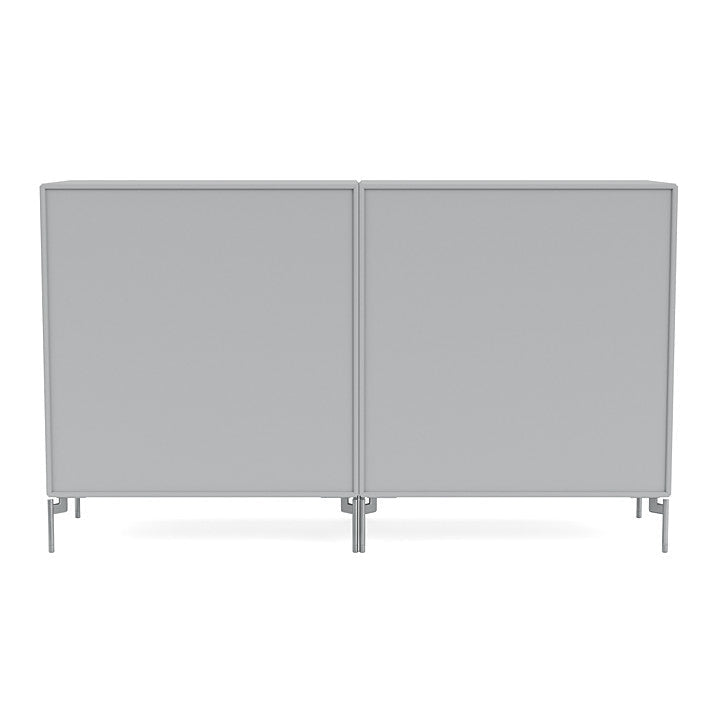 Montana -paar dressoir met benen, Fjord/Matt Chrome