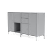 Montana -paar dressoir met benen, Fjord/Matt Chrome