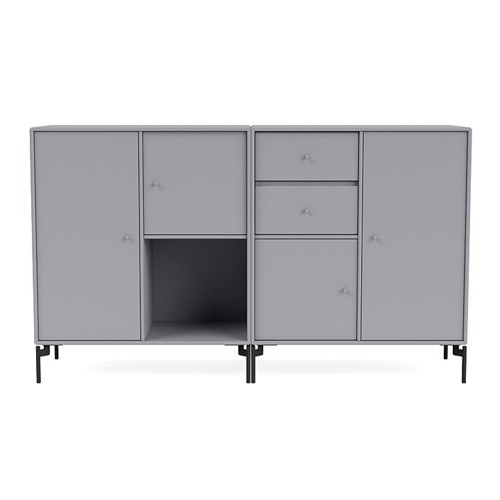 Montana Paar Sideboard mit Beinen, grafisch/schwarz