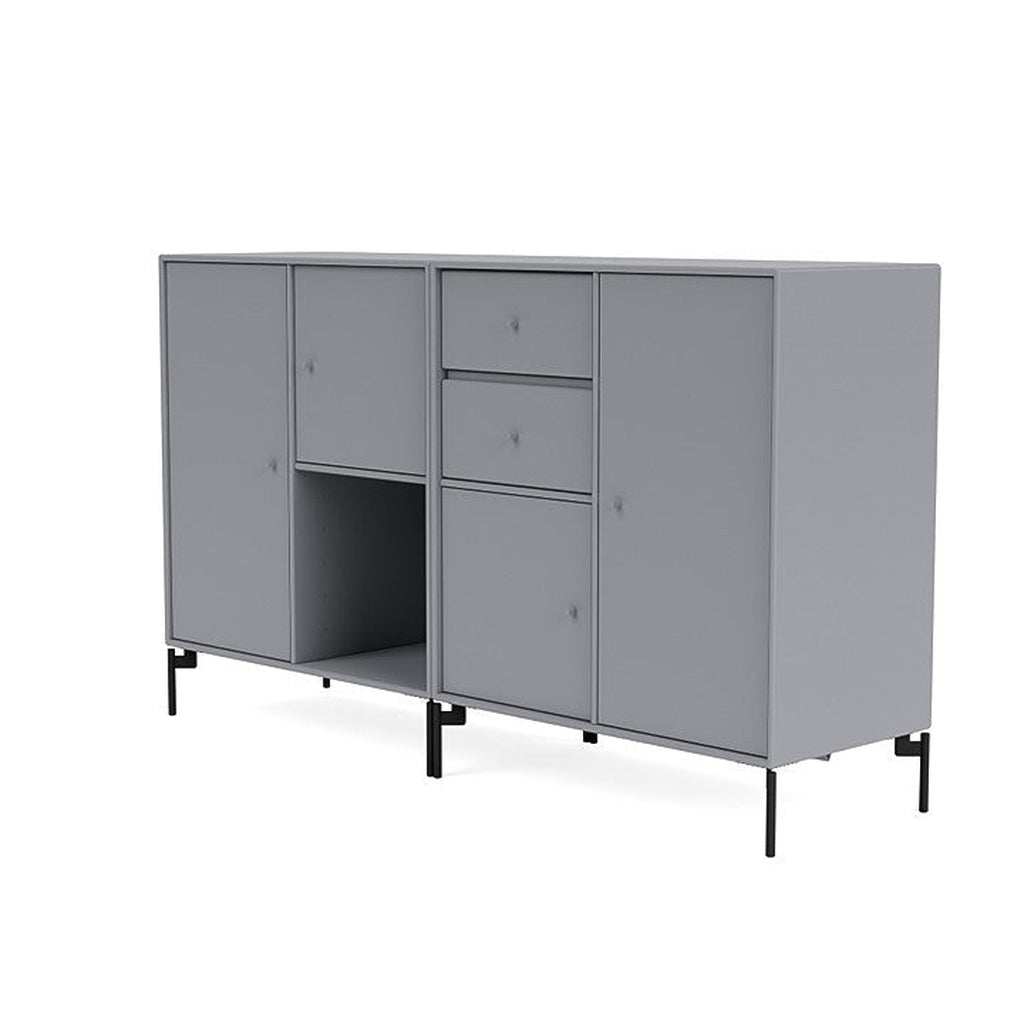 Montana paar dressoir met benen, grafisch/zwart