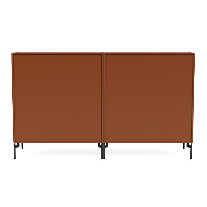 Montana paar dressoir met benen, hazelnoot/zwart