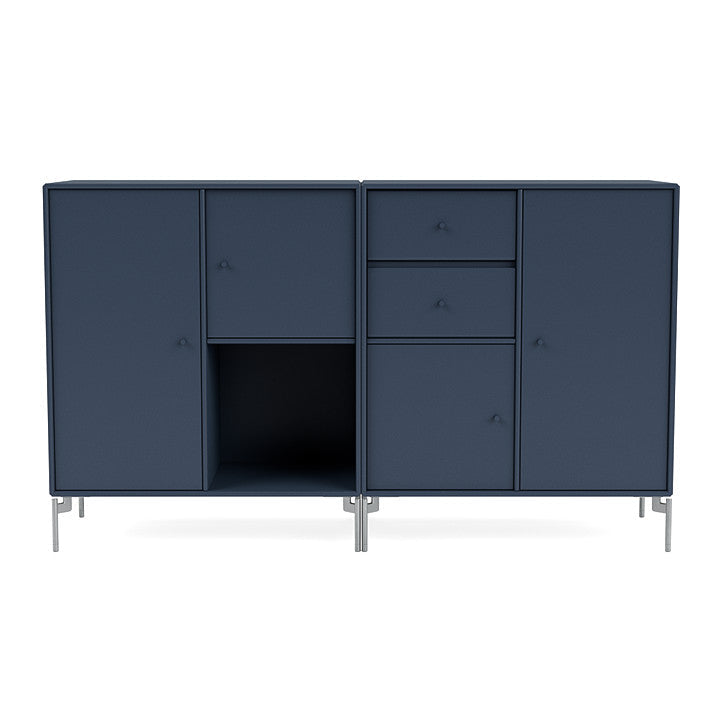 Montana -paar dressoir met benen, Juniper/Matt Chrome