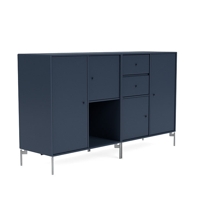 Montana -paar dressoir met benen, Juniper/Matt Chrome