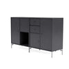 Montana -Paar -Sideboard mit Beinen, Carbonschwarz/Matt Chrom