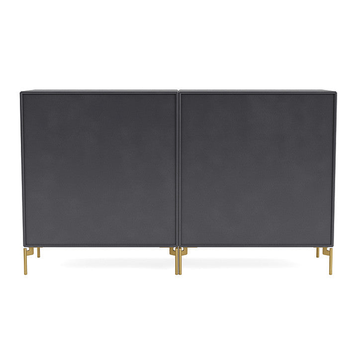 Montana Paar Sideboard mit Beinen, Carbonschwarz/Messing