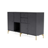 Montana paar dressoir met benen, koolstof zwart/messing