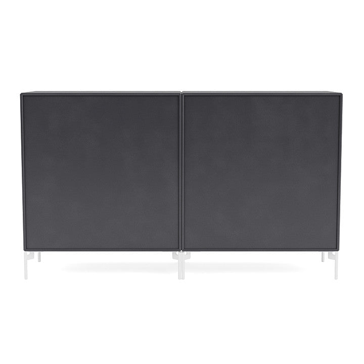 Montana Paar Sideboard mit Beinen, Carbonschwarz/Schneewittchen