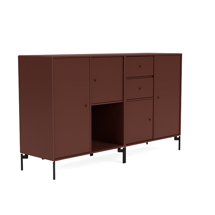 Montana Paar Sideboard mit Beinen, Masala/Schwarz