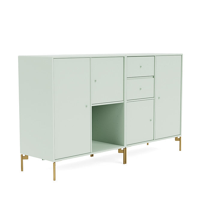 Montana -paar dressoir met benen, mist/messing