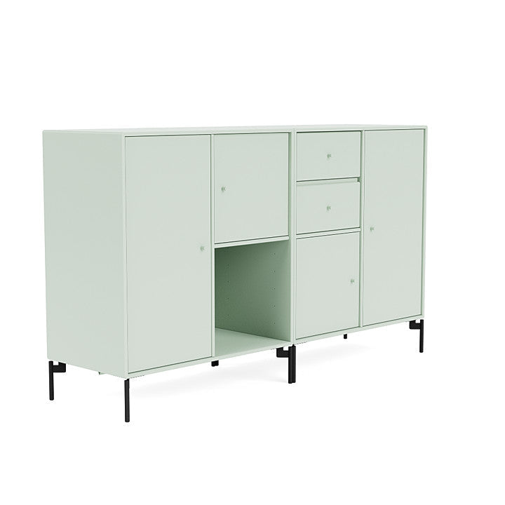 Montana paar dressoir met benen, mist/zwart