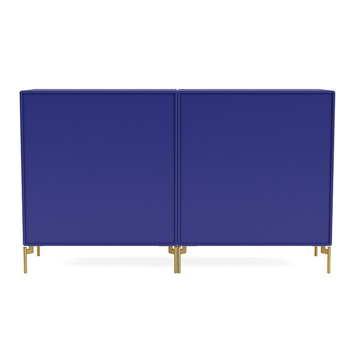 Montana paar dressoir met benen, Monarch Blue/Brass