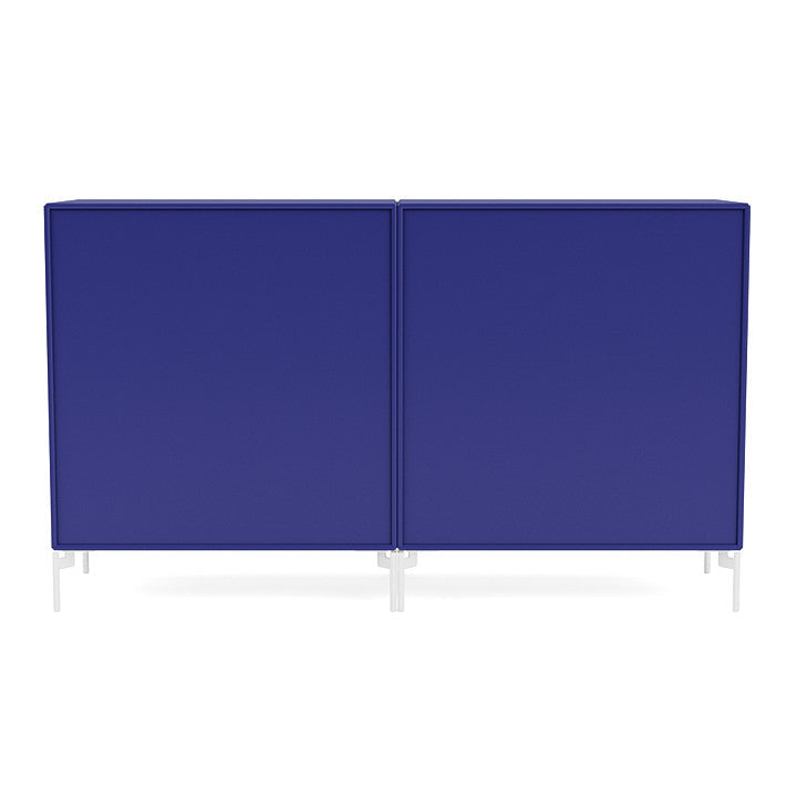 Montana Paar Sideboard mit Beinen, Monarchblau/Schneewittchen