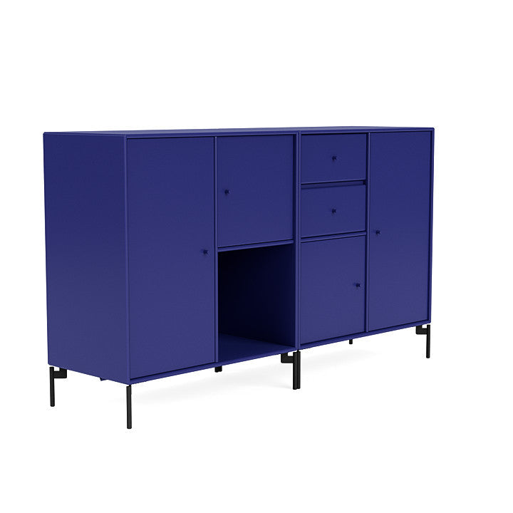 Montana paar dressoir met benen, Monarch Blue/Black